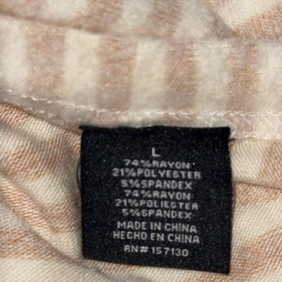 Striped Beige & White Hooded Poncho By Mesh + Lace L Polyester/Rayon/Spandex Ble - Picture 5 of 9